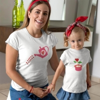 Büyüyen Sevgi Temalı Anne Kız Çocuk Tişört Kombini - 2