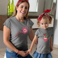 Büyüyen Sevgi Temalı Anne Kız Çocuk Tişört Kombini - 4