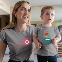 Büyüyen Sevgi Temalı Anne Erkek Çocuk Tişört Kombini - 3