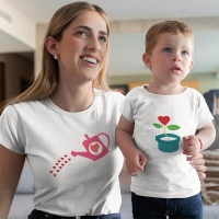 Büyüyen Sevgi Temalı Anne Erkek Çocuk Tişört Kombini - 4