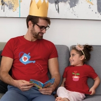 Büyüyen Sevgi Temalı Baba Kız Çocuk Tişört Kombini - 3