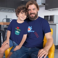 Büyüyen Sevgi Temalı Baba Erkek Çocuk Tişört Kombini - 2