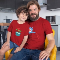 Büyüyen Sevgi Temalı Baba Erkek Çocuk Tişört Kombini - 3