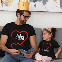 Babasının Kuzusu Baba Kız Çocuk Tişört Kombini - 2