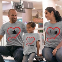 Ailenin Kuzusu Anne Baba Kız Çocuk Tişört Kombini - 4