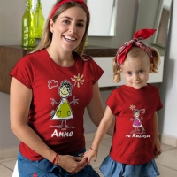 Çöp Adam Anne Kız Çocuk Tişört Kombini - 4