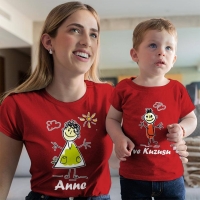 Çöp Adam Anne Erkek Çocuk Tişört Kombini - 3