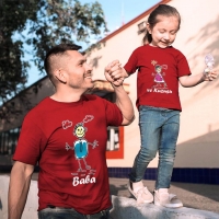 Çöp Adam Baba Kız Çocuk Tişört Kombini - 4