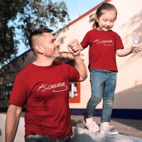 Mustafa Kemal Atatürk İmzalı Baba Kız Çocuk Tişört Kombini - 3