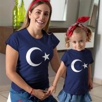 Ay Yıldız Anne Kız Çocuk Tişört Kombini - 5