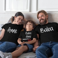 Anne Baba Sevgisi Tasarımlı Baba,Anne ve Erkek Çocuk Kombini - 3