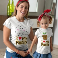 I Love My Family Anne Kız Çocuk Tişört Kombini - 2