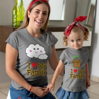 I Love My Family Anne Kız Çocuk Tişört Kombini - 4