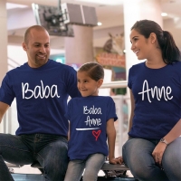 Anne Baba Sevgisi Tasarımlı Baba,Anne ve Kız Çocuk Kombini - 3