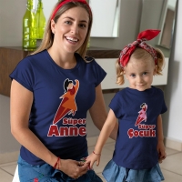 Süper Kahraman Anne Kız Çocuk Tişört Kombini - 5