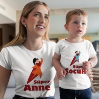 Süper Kahraman Anne Erkek Çocuk Tişört Kombini - 2