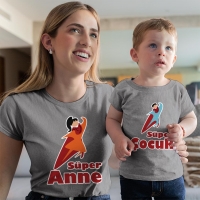 Süper Kahraman Anne Erkek Çocuk Tişört Kombini - 4