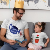 Aşkımızın Meyvesi Baba Kız Çocuk Tişört Kombini - 2