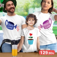 Aşkımızın Meyvesi Anne Baba ve Erkek Çocuk Tişört Kombini - 1