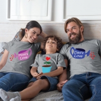 Aşkımızın Meyvesi Anne Baba ve Erkek Çocuk Tişört Kombini - 4