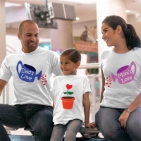 Aşkımızın Meyvesi Anne Baba ve Kız Çocuk Tişört Kombini - 2