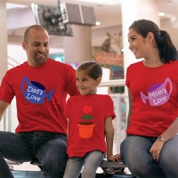 Aşkımızın Meyvesi Anne Baba ve Kız Çocuk Tişört Kombini - 4