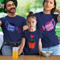 Aşkımızın Meyvesi Anne Baba ve Kız Çocuk Tişört Kombini - 5