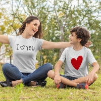 I Love You Anne Erkek Çocuk Tişört Kombini - 2