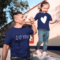 I Love You Baba Kız Çocuk Tişört Kombini - 5