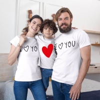 I Love You Anne Baba ve Erkek Çocuk Tişört Kombini - 2