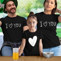 I Love You Anne Baba ve Kız Çocuk Tişört Kombini - 2