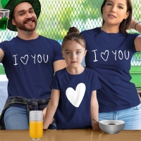 I Love You Anne Baba ve Kız Çocuk Tişört Kombini - 4