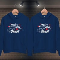 I Love You Everyday Kapüşonlu Sevgili Kombini - 3