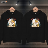 Sevgili Kediler Kapüşonlu Sevgili Kombini - 5