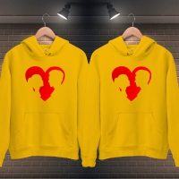 Kalp İçerisindeki Sevgililer Kapüşonlu Kombini - 3