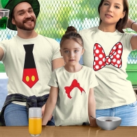 Disney Temalı Anne Baba ve Kız Çocuk Kombini - 3