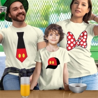 Disney Temalı Anne Baba ve Erkek Çocuk Kombini - 5