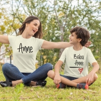 Anne Baba Sevgisi Tasarımlı Anne ve Erkek Çocuk Kombini - 5