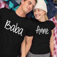 Anne Baba Yazılı Sevgili Tişört Kombini - 1