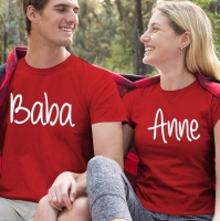 Anne Baba Yazılı Sevgili Tişört Kombini - 4