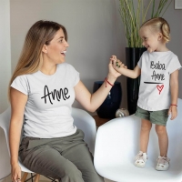 Anne Baba Sevgisi Tasarımlı Anne ve Kız Çocuk Kombini - 4