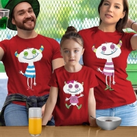 Sevimli Canavar Anne Baba Kız Çocuk Kombini - 2