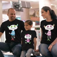 Sevimli Canavar Anne Baba Kız Çocuk Kombini - 5