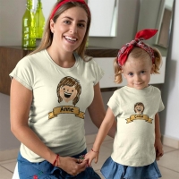 Aile Temalı Anne Kız Çocuk Tişört Kombini - 2