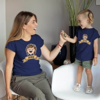 Aile Temalı Anne Kız Çocuk Tişört Kombini - 3
