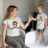 Aile Temalı Anne Kız Çocuk Tişört Kombini - 4