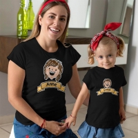 Aile Temalı Anne Kız Çocuk Tişört Kombini - 5