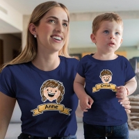 Aile Temalı Anne Erkek Çocuk Tişört Kombini