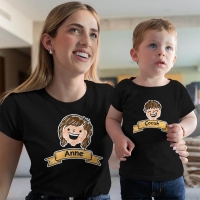 Aile Temalı Anne Erkek Çocuk Tişört Kombini - 5