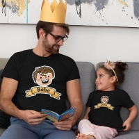 Aile Temalı Baba Kız Çocuk Tişört Kombini - 2